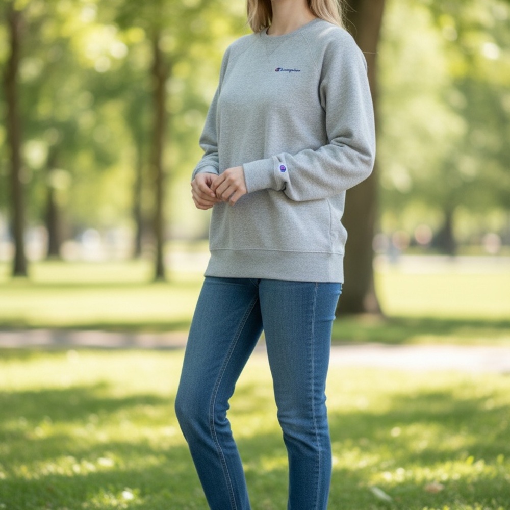 Champion Heather Gray Crewneck Sweatshirt